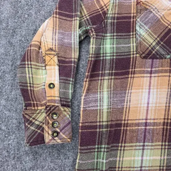 BDG Shirt Womens XS Multicolor Plaid Flannel Raw Hem Button Up Relaxed Fit Boho - Picture 10 of 16